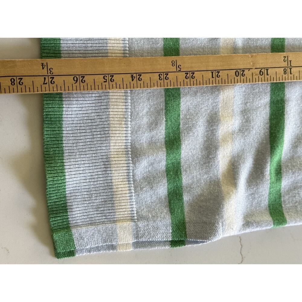 Ann Taylor Silk Blend Striped Sweater Large Blue Green Comfort Classic Preppy - Picture 6 of 8